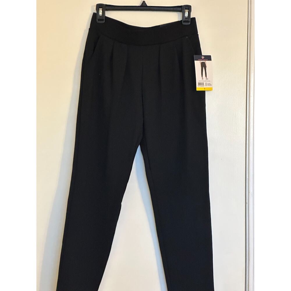 Women's Black Pants Black Front Pull on‎ Ponte Pants Size S Modern Ambition
